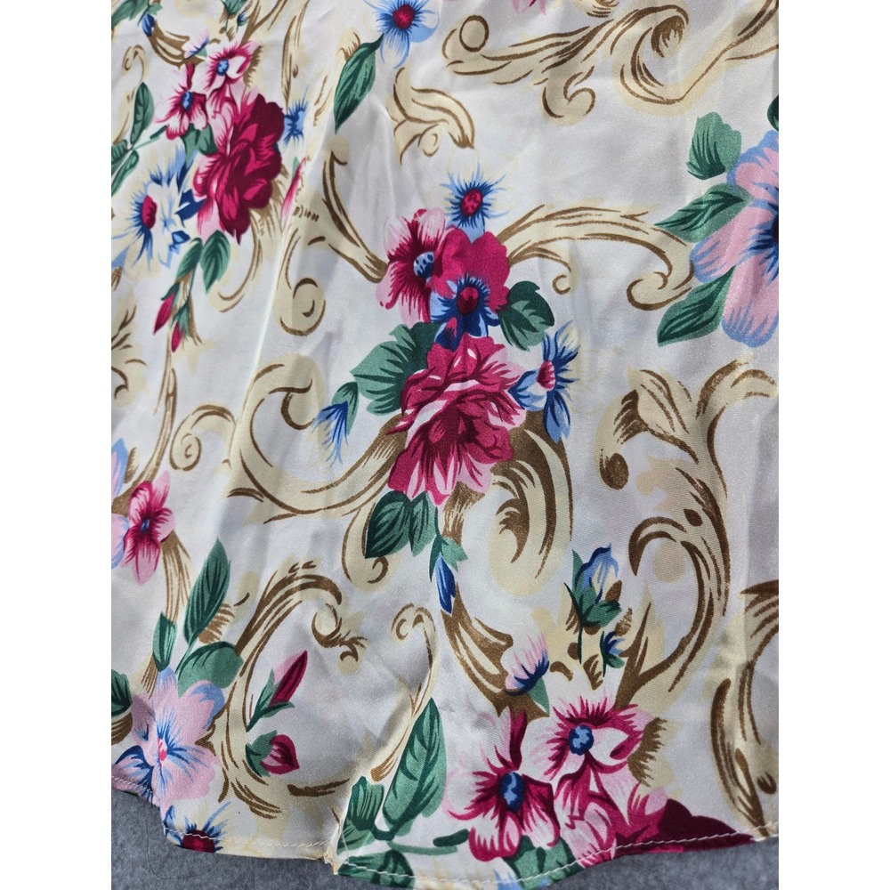 Violets & Roses Floral Print Camisole Tank Top Women's Large Cream Pink Blue - Picture 3 of 6